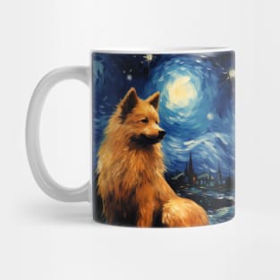 Finnish Spitz Painted in Starry Night style Mug